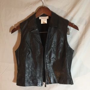 Vintage Black Leather Vest